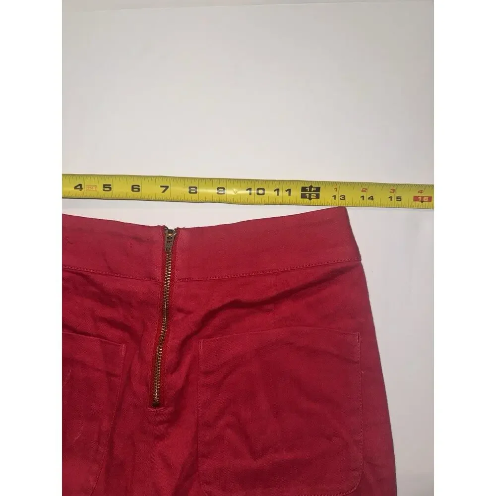 Cooperative Red High Rise Shorts Womens Size 6 Zip Back Stretch - Picture 5 of 6
